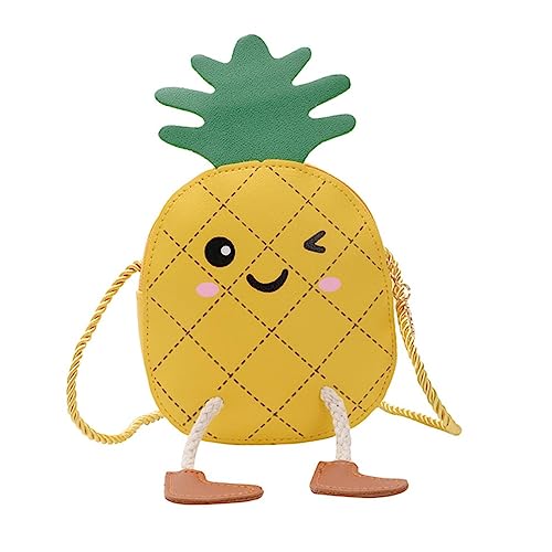 GAROZATION Lustige Ananas Umhängetasche Süße Crossbody Tasche Mit Aufbewahrung Für Reisen Shopping Und Freizeit Robustem Material Leuchtendem Gelb von GAROZATION