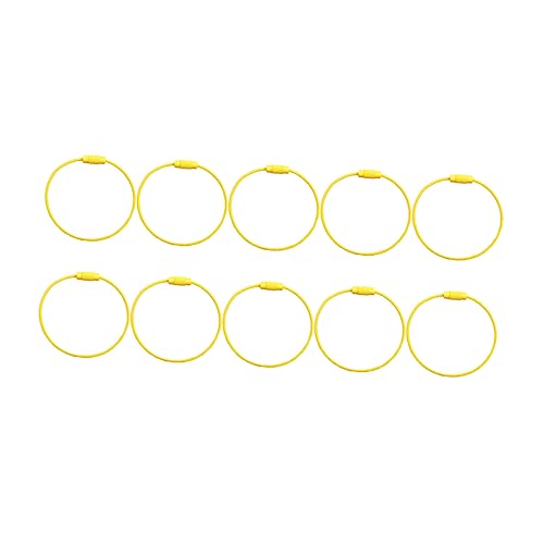 GAROZATION 10St Schlüsselanhänger vielzweckleiter tatsächl Stahlseil schlüsselring schlusselanheger Drahtringe Geteilte Schlüsselringe Schlüsselorganisationsring Schlüsselkettenteile Yellow von GAROZATION