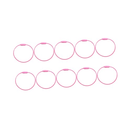 GAROZATION 10St Schlüsselkettenteile pädiprotect sichschutz Stahlseil Key fob Key Chain Schlüsselbund Schlüsselanhängerringe zum Basteln Kabeletiketten ID-Tag Ring Schlüsselanhänger Rosa von GAROZATION