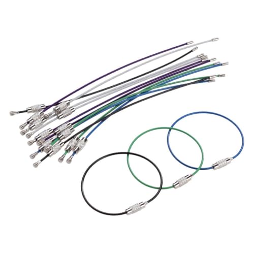 GAROZATION 12stücke Stahldraht-schlüsselanhänger Kabelringe Robuste Gepäckanhänger Id-Tag-Halter Zufällige Farbe von GAROZATION