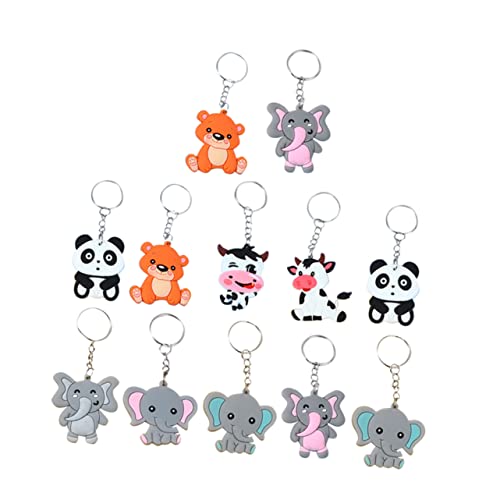 GAROZATION 12stücke Niedliche Tier Schlüsselanhänger Tragbare Weichgummi Schlüsselanhänger Für Taschen Dekorative Zufälligen Stilen von GAROZATION