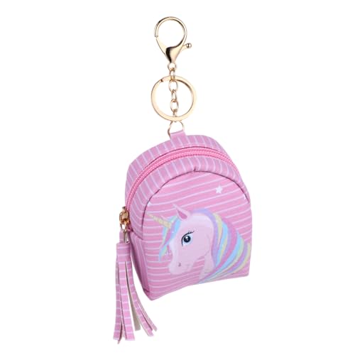GAROZATION Mini Cartoon Münzbeutel Niedlicher Pu Geldbeutel Für Junge Mädchen Aufbewahrungstasche Für Kopfhörerkabel Und Kleinigkeiten Bunte Einhorn-Design Mit Regenbogenwolken von GAROZATION