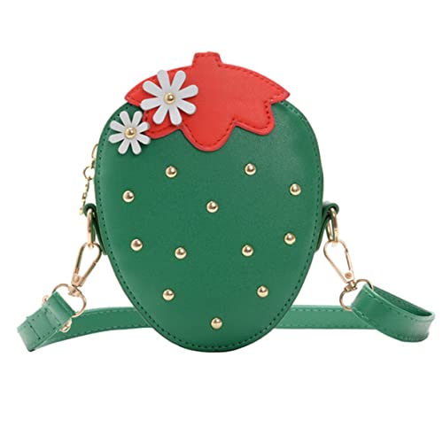 GAROZATION Erdbeerbeutel Aus Pu Modische Geldbörse Für Junge Mädchen Einfache Umhängetasche Mit Kartenhalter Und Schlüsselclip Verstellbarer Schultergurt von GAROZATION