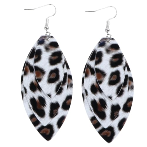 GAROZATION 1paar Mode Retro Leopard Ohrringe Pu- Doppellagige Ohrhängeri Mit Einzigartigem Design Für Damen Und Mädchen von GAROZATION