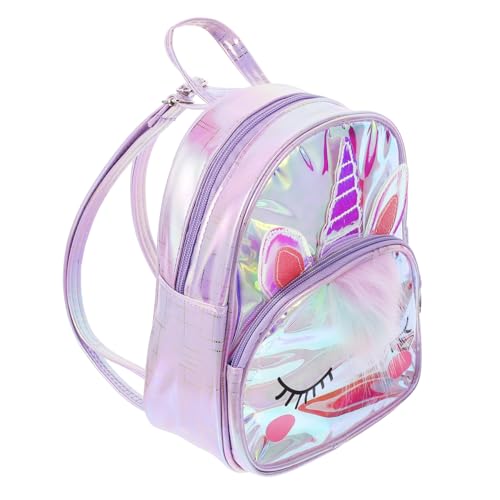 GAROZATION 1stk Einhorn Rucksack Klare Reisetaschen Schwarze Krokodiltasche Einhorn-Taschen-Organizer Büchertaschen Für Kinder Ausgefallener Cartoon-Rucksack Kinderrucksäcke Polyester Violet von GAROZATION