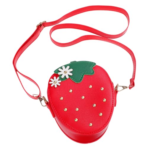 GAROZATION Kinder-Erdbeer-Geldbörse für Jungen und Mädchen Münztasche rot modisch und einfach Verstellbarer Riemen ideal für Jungen und Mädchen von GAROZATION