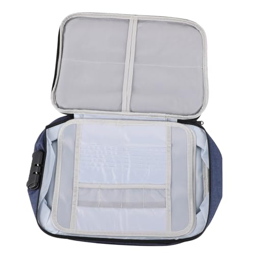 GAROZATION 1stk Id-Aufbewahrungstasche Praktischer Ordnerhalter Tragbare Urkundentasche Aktentasche Aufbewahrungstasche Mit Schloss Aufbewahrungstaschen Mit Reißverschluss Navy Oxford-Stoff von GAROZATION