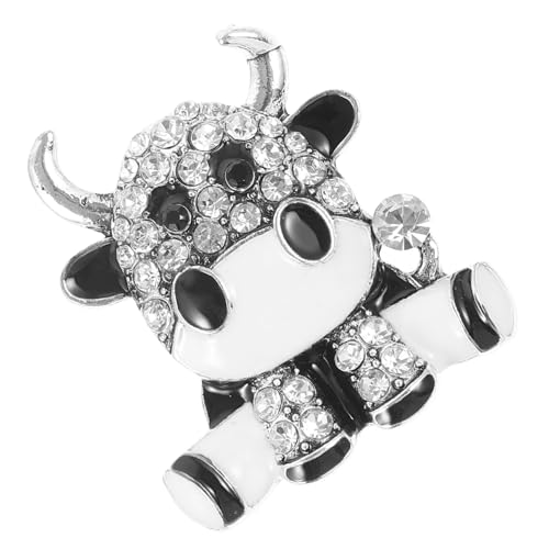 GAROZATION 1stück Kuh-form Brosche Mit Strass Legierungs-anstecknadel Für Damen Modisches Accessoire Für Kleidung Für Taschen Pullover Kleider Und Mehr von GAROZATION
