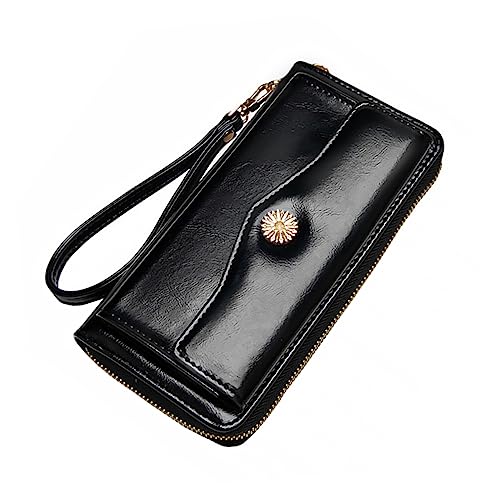 GAROZATION 1stück Damen Langbörse Große Kapazität Kreative Geldbörse Mit Münzfach Tragbare Handtasche Für Reisen Und Alltag Schwarz von GAROZATION