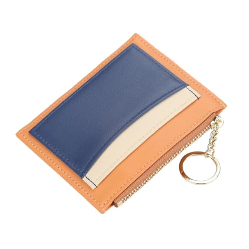 GAROZATION 1stück Stylischer Geldbeutel Mit Reißverschluss Splice Design Fächer Aus Pu-Leder Für Frauen Orange Für Reisen Und Alltag von GAROZATION