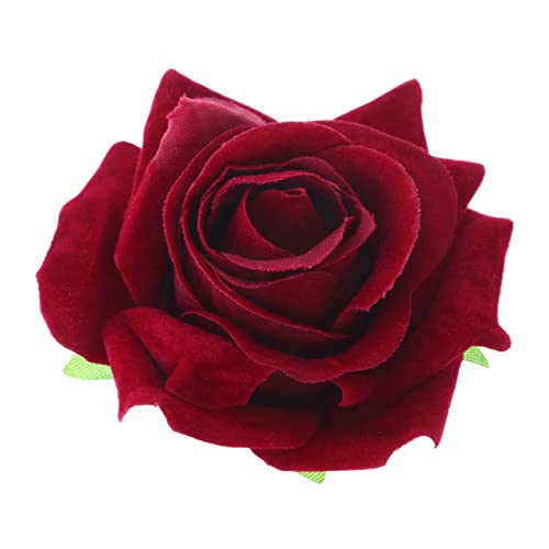 GAROZATION 2 1 Kunstrose Haarklammer Und Brosche Für Frauen Große Weinrote Rose Haarspange Und Blumenanstecker Ideal Für Partys Und Besondere Anlässe von GAROZATION
