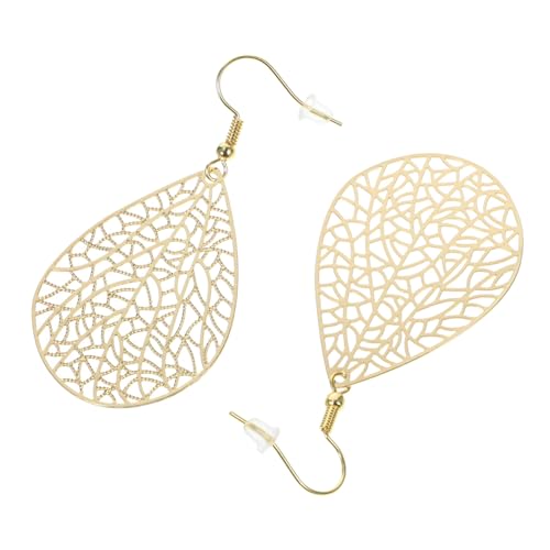 GAROZATION 2 Paare Vintage Ohrhänger mit Tropfen Blattform Leichte Kupfer Ohrstecker für Damen und Mädchen Eleganter Stil Sicherer Halt Hautfreundlich Geschenkidee von GAROZATION