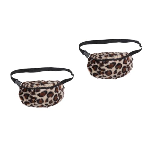 GAROZATION 2stücke Stylischer Leopard Muster Gürteltasche Verstellbare Bauchtasche Für Damen Multifunktionale Umhängetasche Für Laufen Wandern Und von GAROZATION