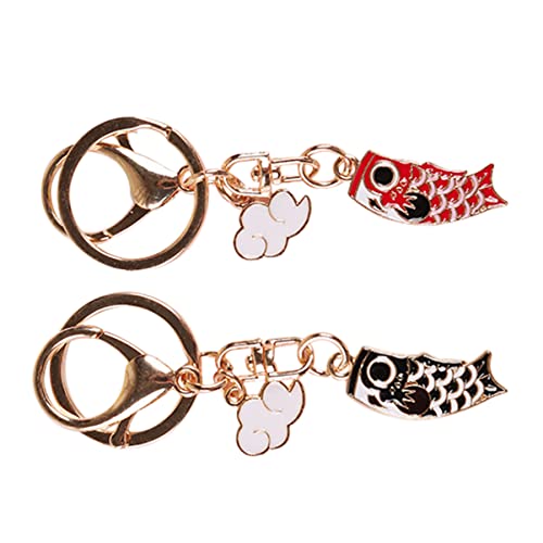 GAROZATION 2stücke Schlüsselanhänger Aus Metall Japanischen Stil Karpfen Wolke Form Taschenanhänger Schlüsselanhänger Mit Aufhängehaken Für Schlüssel Kopfhörerhülle Tragbar von GAROZATION