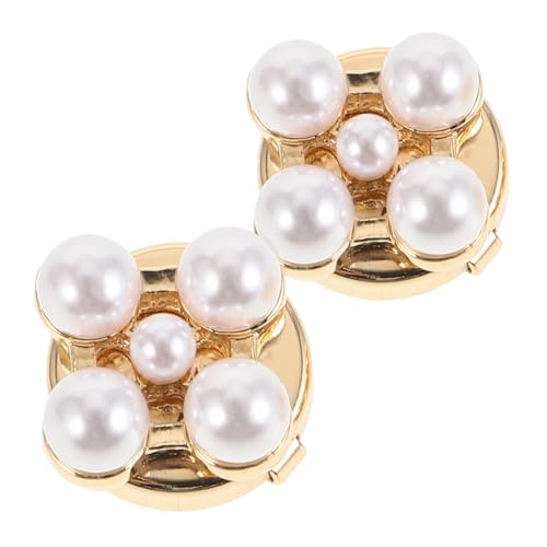 GAROZATION 2 STÜCK Blumen Manschettenknöpfe mit Perlenoptik und Strassbesatz Schmuck Accessoires für Damen Hemd Geeignet für Hochzeit Business Geburtstag Party von GAROZATION