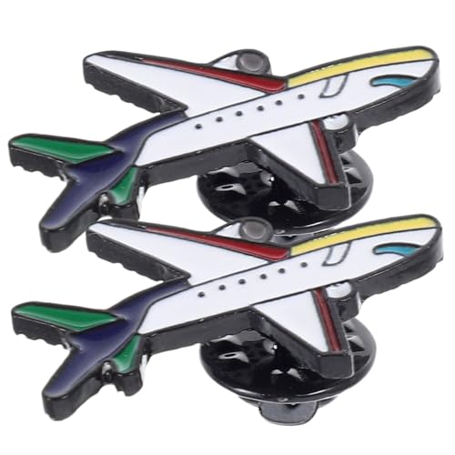 GAROZATION 2 STÜCK Teiliges Flugzeug Broschen Legierung Cartoon Design Tropfölbeschichtet Unisex Anstecknadeln Kleidung Accessoires für Damen und Herren von GAROZATION