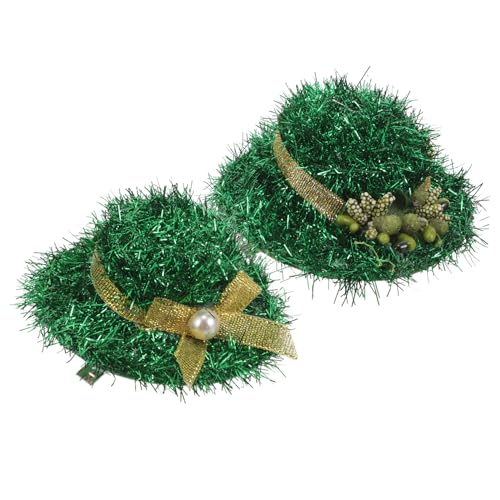 GAROZATION 2stücke Grüne Hut-haarspangen Für Patrick's Day Teiliges Mit Schleifen Und Blumenbouquet Süße Haaraccessoires Für Frauen Und Mädchen Für Partys Und Feiertage von GAROZATION