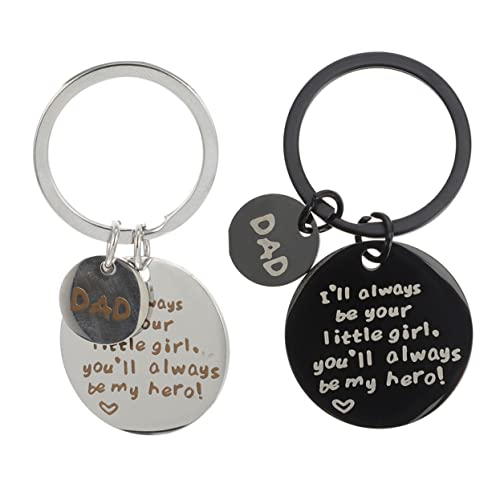 GAROZATION 2 Stück Edelstahl Schlüsselanhänger Für Damen Coole Taschenanhänger Mit Schlüsselmarkierung Ideal Vatertagsgeschenk Oder Für Auto Schlüssel Glänzend Poliert Und Langlebig von GAROZATION