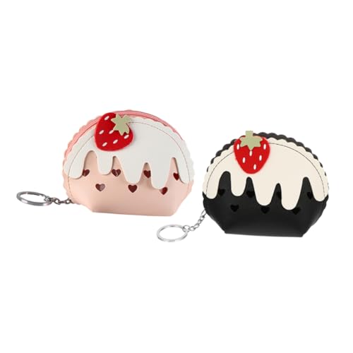 GAROZATION 2stücke Klein Und Süß Mini Geldbörse Für Damen Reißverschluss Münzbeutel Creme Für Mädchen Stilvolles Portemonnaie Für Und Alltag von GAROZATION