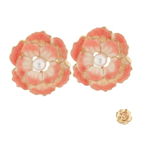 GAROZATION 2 Stück Kamelienperlenbrosche Pfingstrosenblumenbrosche Vintage Pins Perlenbrosche Rosenblumenbrosche Anstecknadel Rosenblumenbroschen Perlenbrosche Knöpfe Blumenperlenbroschen von GAROZATION