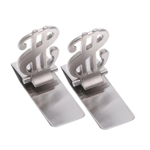 GAROZATION 2 Stück Metal Cash Clip aus Edelstahl Praktische Geldklammer mit Robuster Klammerfunktion Kompakt und Robust zum Sicheren Fixieren von Bargeld Karten und Kleinen Papieren von GAROZATION