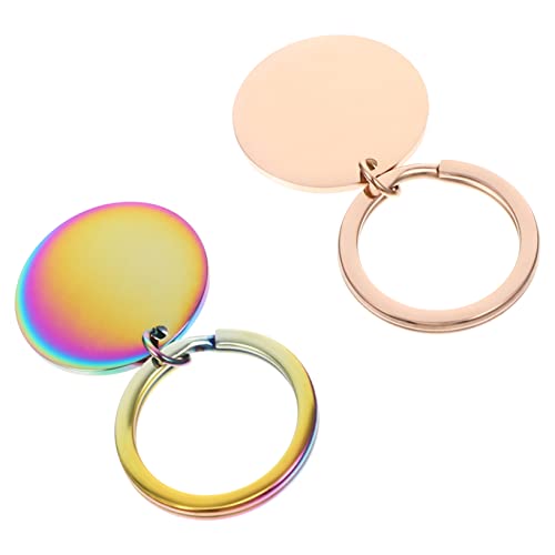 GAROZATION 2stücke Teiliges Schlüsselanhänger Aus Edelstahl Blanko Für Schlüssel Taschenanhänger Glatte Oberfläche Zum Gravieren Multifunktionales Bastelzubehör Für Und Handarbeiten von GAROZATION