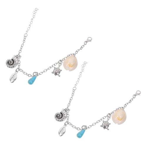 GAROZATION 2 Stück Sommer Strand Schmuck Muschel Armband Damen Modischer Schmuck Charm Armband Bequemer Kreativer Beach Bangle für Freundinnen von GAROZATION