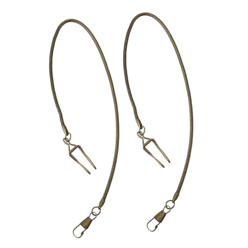 GAROZATION 2 Stück Teiliges Taschenuhrketten aus Metall Vintage Weste Kettenanhänger für Herren Passend Minimalistisches Design Polierte Oberfläche Einfache Befestigung und Komfortabler von GAROZATION