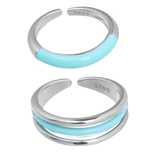GAROZATION Verstellbare Ringe Ring Größenverstellbar 2 Verstellbare Ästhetische Ringe Für Damen Einfache Offene Ringe Perfekt Valentinstag Oder Muttertagsgeschenk von GAROZATION