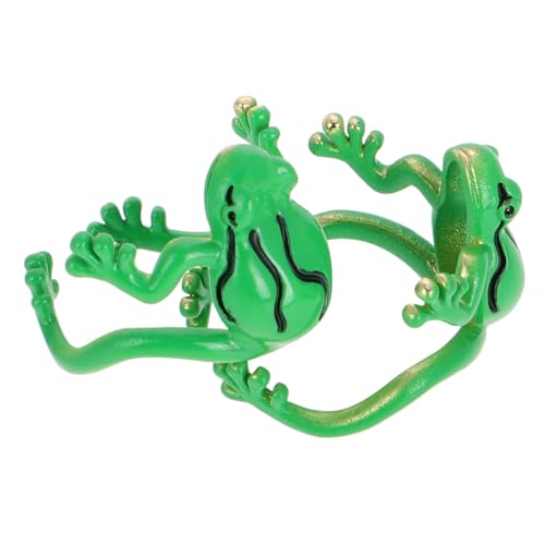 GAROZATION 2 Stück Verstellbare Frosch Ringe Offene Tierische Fingerringe Leichtes Damen Schmuck Attraktive Animal Ringe Für Party Alltag von GAROZATION