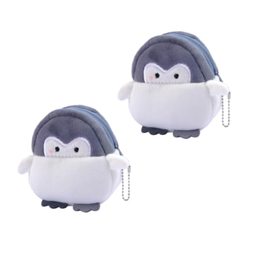 GAROZATION 2stücke Pinguin Wechseltaschen Plüsch Münzbörse Mini Taschen Münzaufbewahrungstasche Wechselaufbewahrungstaschen Für Schlüssel Lippenstift Geldkarten von GAROZATION