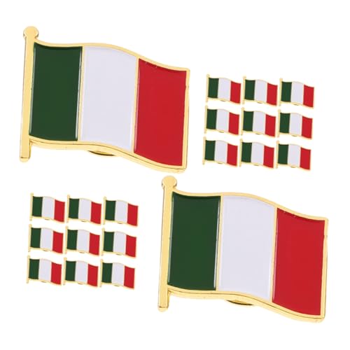 GAROZATION 20 Stück Teiliges Italien Flaggen Anstecknadel Robuste Broschen Italienische Flagge Pins für Rucksäcke Kleidung Parties und Festivals Langlebige Metallpins von GAROZATION