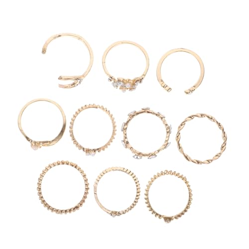 GAROZATION 20 Stück Teiliges Ring set für Damen Mond und Stern Design Modisch Verstellbar Eleganter Schmuck für Alltag Party und Langlebiges Legierungsmaterial von GAROZATION