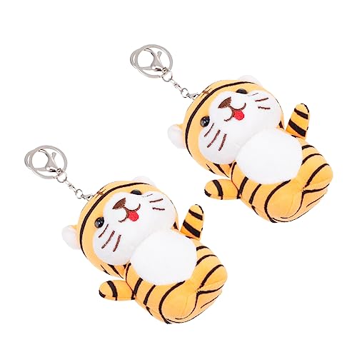 GAROZATION 2St Anhänger Animal-Design kuschelig dekoringe schlüsselkette weihnachsgeschenke hängende Ornamente Requisiten zum Aufhängen von Schlüsseln Puppe zum Aufhängen PP Baumwolle Orange von GAROZATION