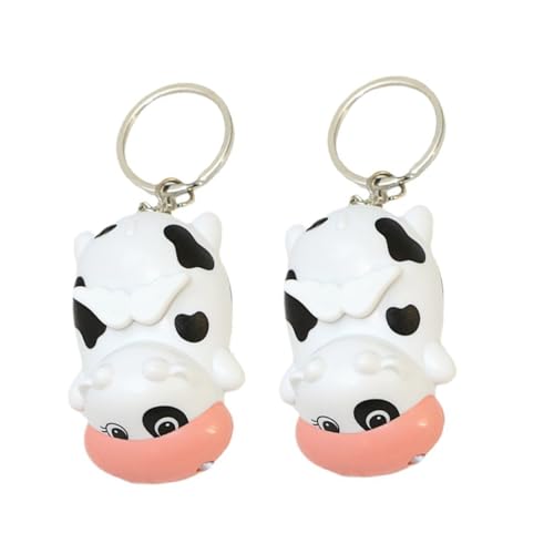 GAROZATION 2stücke Kuh-Design Schlüsselanhänger Mit Licht Und Sound Multi-funktions- Für Taschen Schlüssel Und Spielzeug Für Tierliebhaber von GAROZATION