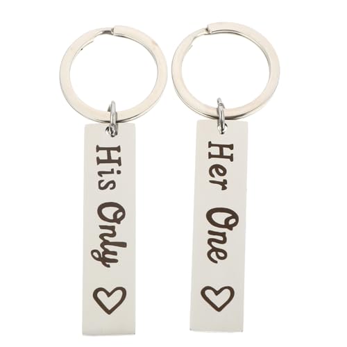 GAROZATION 2er Set Edelstahl Schlüsselanhänger Mit Langen Ketten Personalisiert Für Paare Valentinstagsgeschenk Schlüsselring Mit Anhänger Hochwertige Schlüsselanhänger Für änner Und von GAROZATION