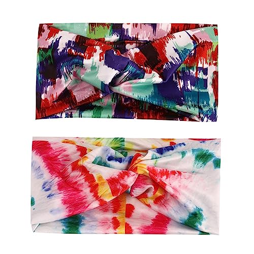 GAROZATION 2stücke Damen Sport Stirnband Elastisches Yoga Haarband Für Fitness Laufen Und Wellness Atmungsaktive Kopfbedeckung Buntem Design Für Verschiedene Kopfformen von GAROZATION