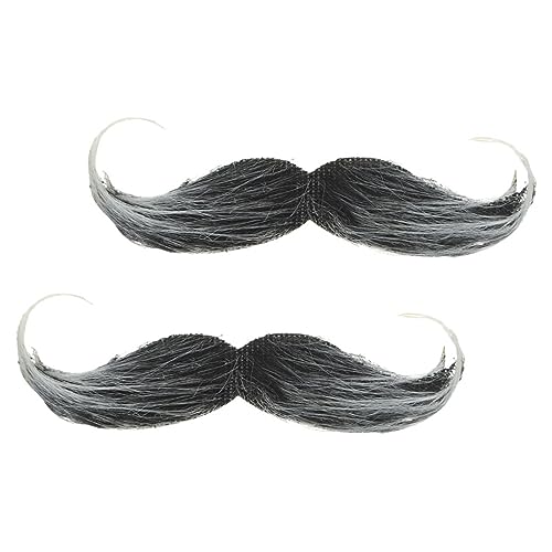GAROZATION 2stücke Künstlicher Schnurrbart Für Männer Lustige Cosplay-requisite Für Halloween Und Partys Realistischer Selbstklebender Bart Mit Feiner Textur von GAROZATION