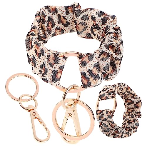 GAROZATION 2stücke Leopardenmuster Haarschmuck Hängender Schlüsselanhänger Für Frauen Mit Federschnalle Zum Aufhängen Als Haargummi Oder Schlüsselanhänger Zur Dekoration von GAROZATION