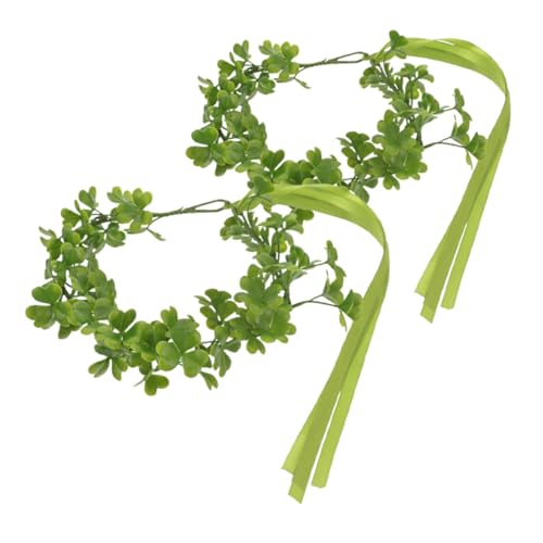 GAROZATION 2stücke Shamrock Wreath Haarreif Blumenkrone Für Patrick Day Hochzeits Und Festtagsaccessoire Für Verziert Mit Lebendigen Blättern Und Eleganten Details von GAROZATION