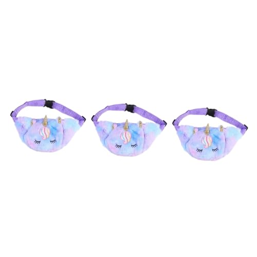 GAROZATION 3stücke Plüsch Umhängetasche Für Niedliche Einhorn Gürteltasche Mit Praktische Cross-Body Tasche Für Winter Für Mädchen Und Familienausflüge von GAROZATION