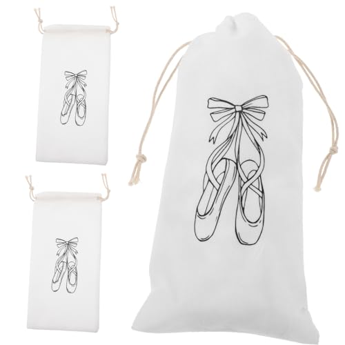 GAROZATION 3 Stück Ballettschuhtaschen aus Langlebigem Baumwollstoff mit Kordelzug Geräumig und Leicht zur Aufbewahrung von Ballettschuhen und Zubehör für Mädchen und Frauen von GAROZATION