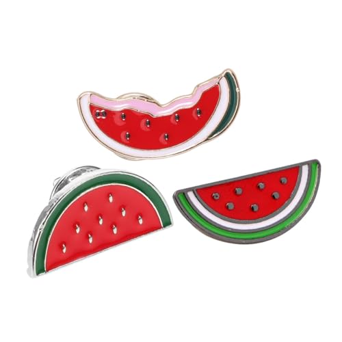 GAROZATION 3 Stück Wassermelonen-broschen Pin Cartoon Brosche für Damen Cardigan Schal Anstecker Revers Schmuck Vielseitig Einsetzbar Robust Modisch für Pullover Kleid Kragen von GAROZATION