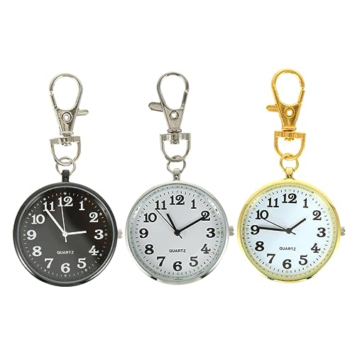 GAROZATION 3 Stück Taschenuhr Schlüsselanhänger mit Schnalle für Krankenschwestern und Ärzte Klare Ziffern und Leicht von GAROZATION