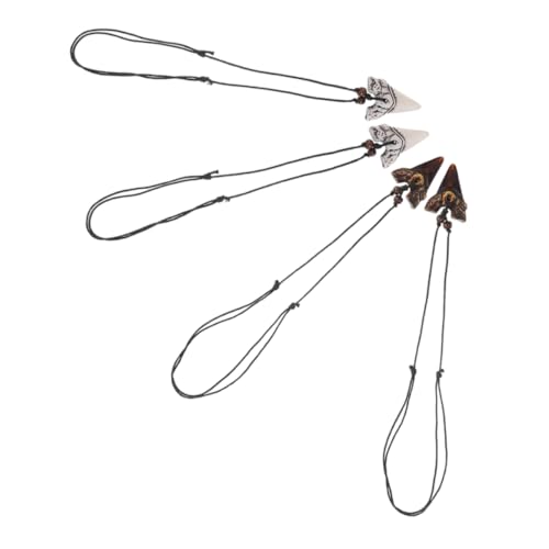 GAROZATION 4 Stück Haifischzahn Halskette Surfer Schmuck Weiß Braun Trendiger Beach Schmuck für Jungen Teens Halsketten für Strand und Freizeit GAROZATION 4 Stück Haifischzahn Halskette Surfer Schmuck Weiß Braun Trendiger Beach Schmuck für Jungen Teens Halsketten für Strand und Freizeit von GAROZATION