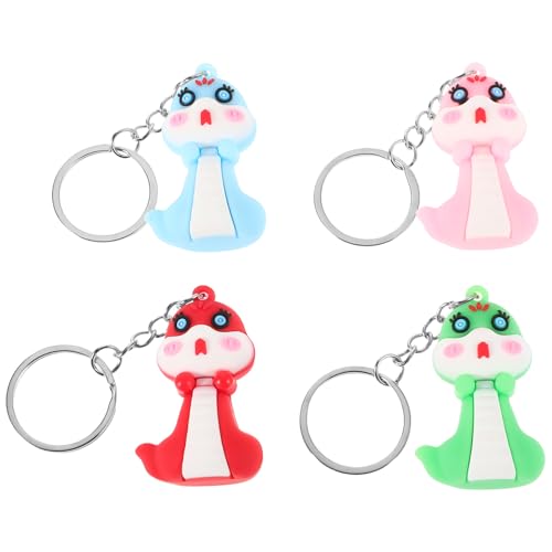 GAROZATION Schlüsselanhänger Mit Taschenanhänger Schlüsselanhänger Mit Schlangen-jahresthema Schlüsselanhänger-zubehör PVC Und Zinklegierung von GAROZATION