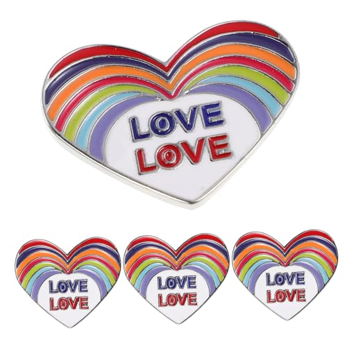GAROZATION 4 Stück Kleine Herz-anstecknadeln Farbenfrohem Regenbogen-design Langlebige Emaille-broschen für Stolz-Zeitraum Inklusive Handgefertigter Robuster Legierungsnadeln als Geschenk für von GAROZATION