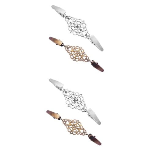 GAROZATION 4 Stück Pullover-Clip haar spangen haarclips haarklemmen haarklips haarstecker Schal Cardigan Clips Schalkragen- Hemdklammern Vintage-Cardigan-Clip Retro-Schal- Legierung von GAROZATION