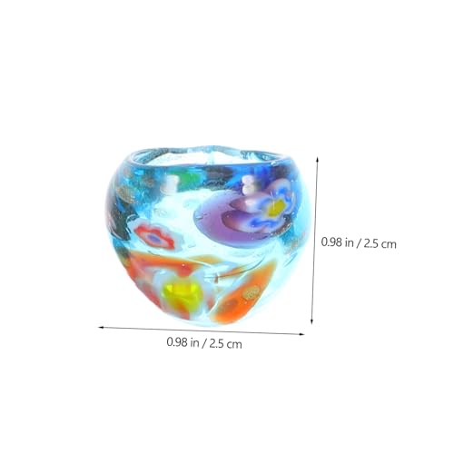 GAROZATION 4 Stück Teiliges Glasringe Damen Modische Dekorative Glas fingerringe in Gelb Grün Blau Schwarz Langlebige Individuelle Glasringe für Besondere Anlässe und Alltag von GAROZATION