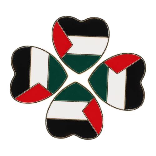 GAROZATION 4 Stück Teiliges Palästina Flaggen Anstecknadeln Metallbroschen Wellenförmig Patriotische Reversnadel Schmuck für Kleidung Party Dekorationen von GAROZATION